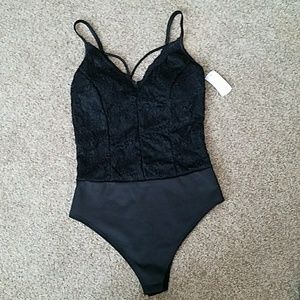Black lace bodysuit NEW